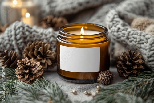 Cozy Candlelight and Natural Elements Create a Warm Atmosphere for Winter Rel...