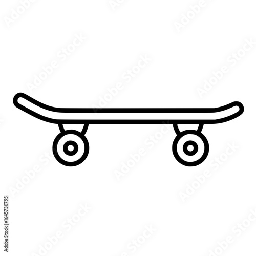 Minimalist Skateboard Outline Icon
