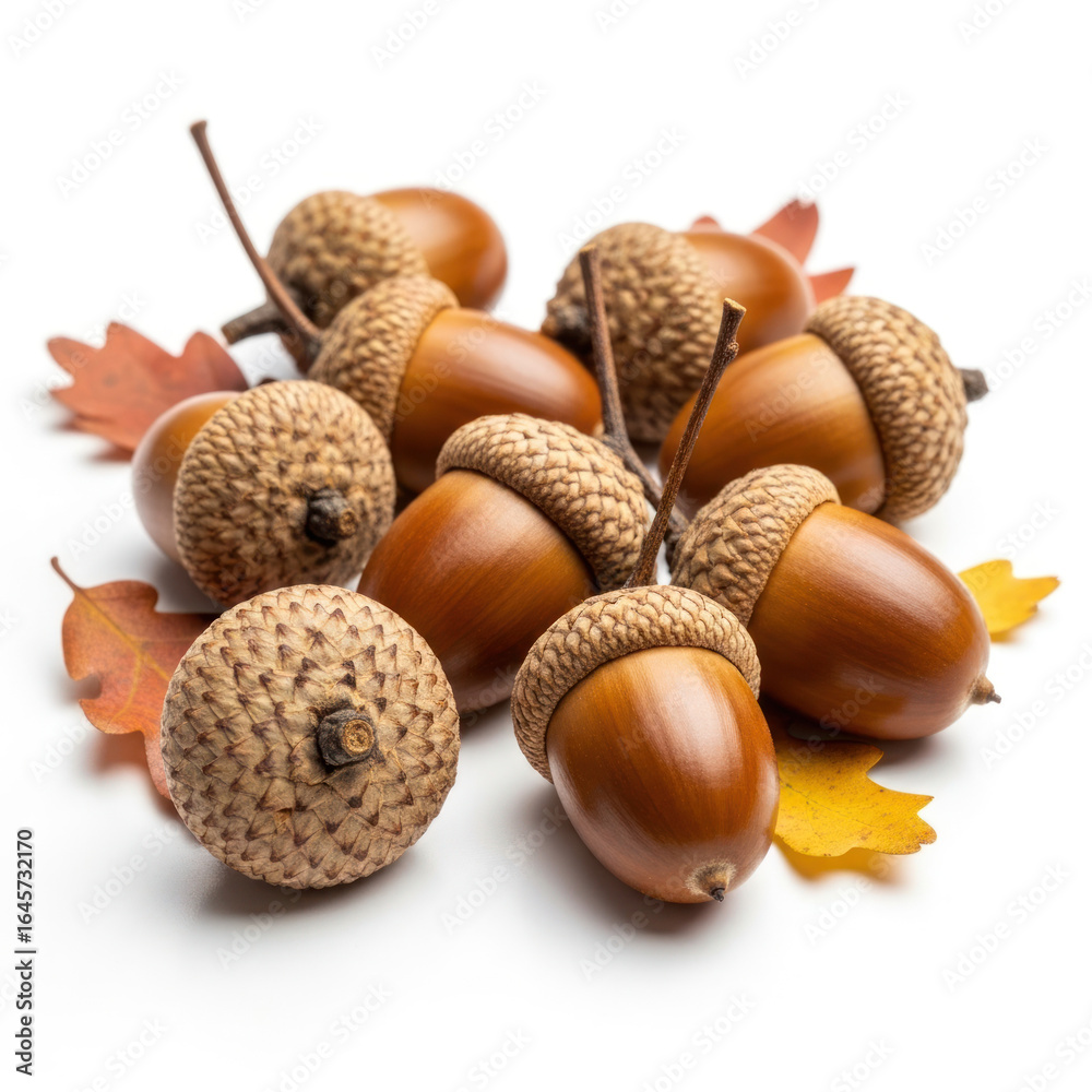acorns on a white background acorns on a white background