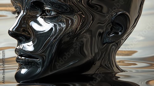 Dark Brown Liquid Wave Pattern Seamless Artistic Wallpaper Design