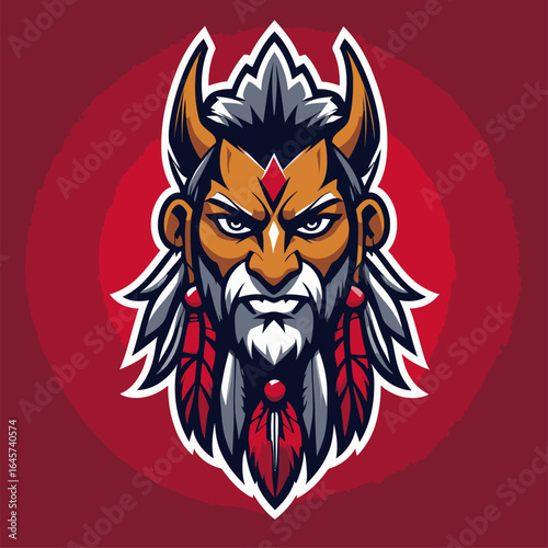 vector illustration of an indian warrior as a logo