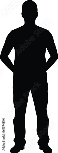 Wallpaper Mural This full-body silhouette depicts a man standing in a relaxed pose, making it suitable for business and fashion-related designs. Torontodigital.ca