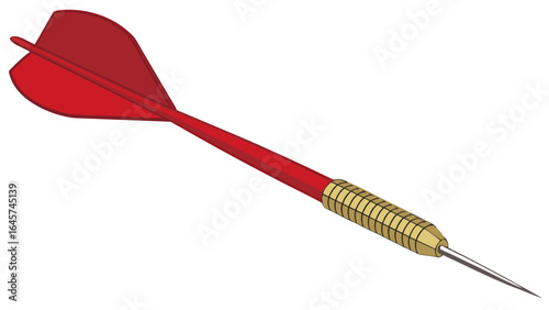 Red Dart with Gold Grip and Sharp Tip.