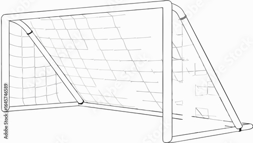 Simple Black and White Soccer Goal Illustration.