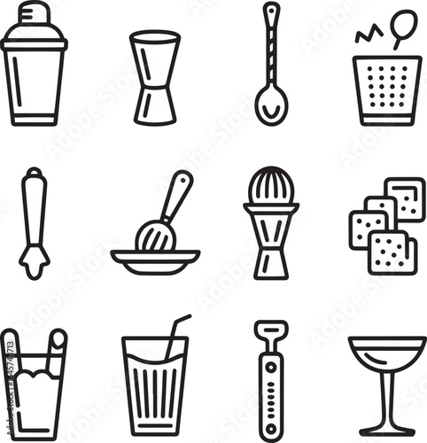 Cocktail tools and drinks shaker jigger