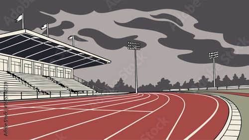Vector Illustration of a Track and Field Stadium 2.