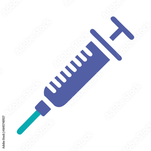Medical Syringe Icon: a gradient-filled medical syringe ready for use in healthcare and treatment, symbolizes vaccination and health measures
