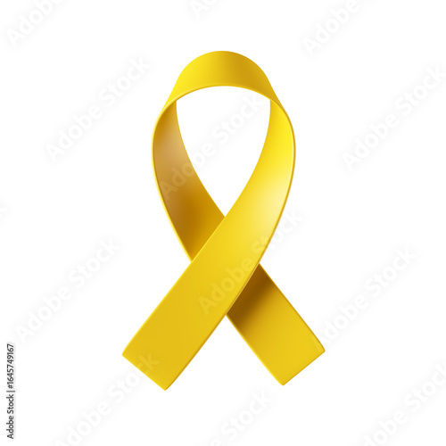 Laço de setembro amarelo elemento 3d isolado