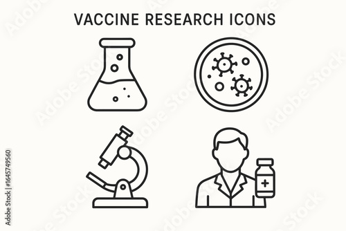 Vaccine Research Icons Set