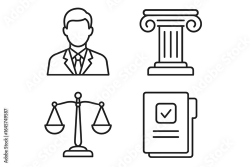 Law and Justice Icons Set