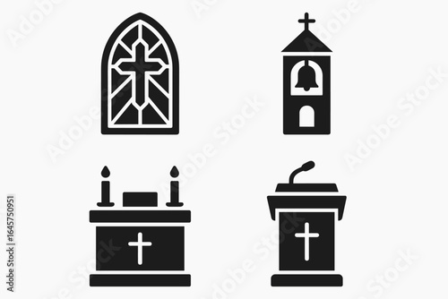 Church and Worship Icons Set