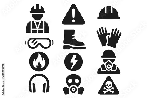 Construction Safety Icons. Construction Safety Icons simple compose