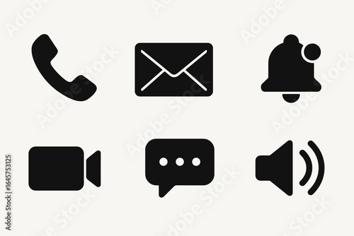 Communication and Media Icons Set