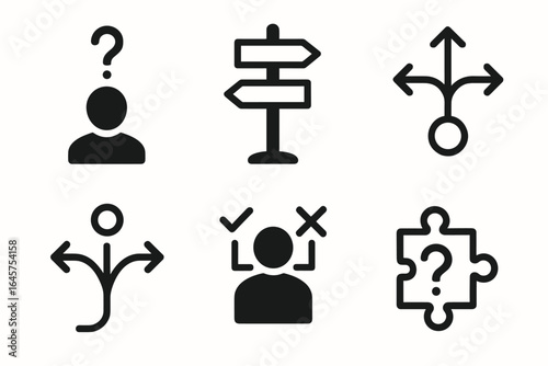 Decision Making Icons – Problem Solving and Critical Thinking