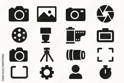 Photography Icons Set - Essential Symbols for Photographers and Visual Storytelling