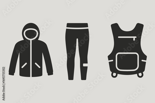 Outdoor Clothing Icons Set_simple_compose