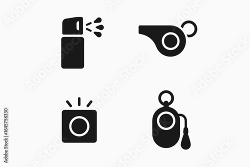 Set of Personal Safety Icons in Minimal Style