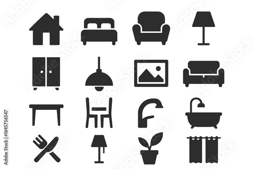 Home Icons Collection – Vector Set of House, Furniture, and Living Essentials
