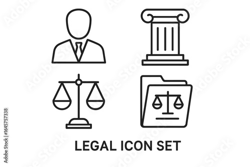 Set of Legal Icons in Minimal Style