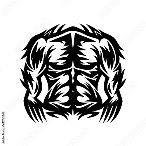 Intricate tribal black and white tattoo design radiating power and mystery perfectly balanced