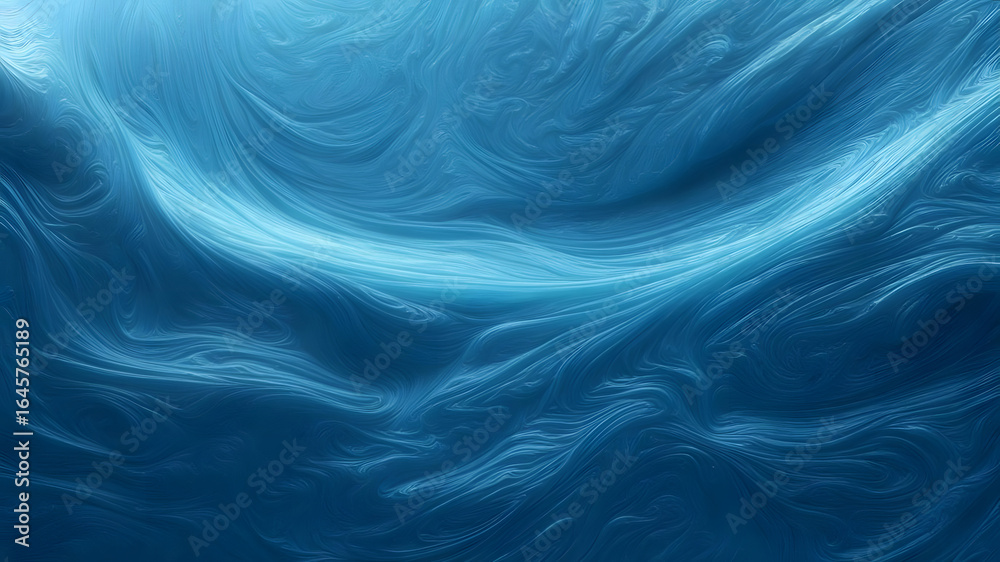 Obraz premium Abstract Blue Swirling Waves Digital Art Background