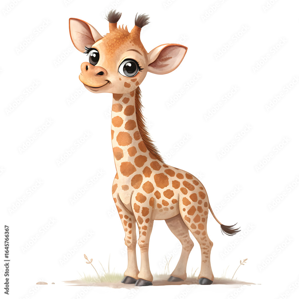 Fototapeta premium giraffe on white background