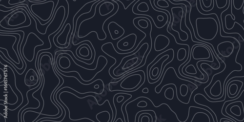 Contemporary abstract design showcasing a dark pattern with intricate contour lines and organic shapes for modern aesthetics