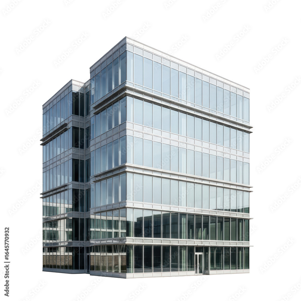 Modern glass office building isolated on transparent background Modern glass office building isolated on transparent background