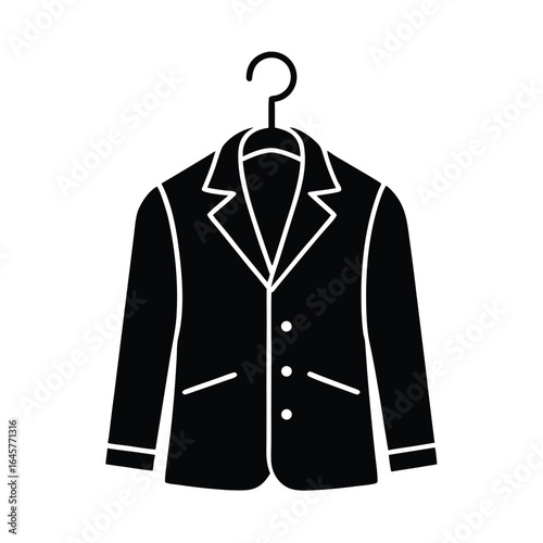 black blazer on hanger clip art preview