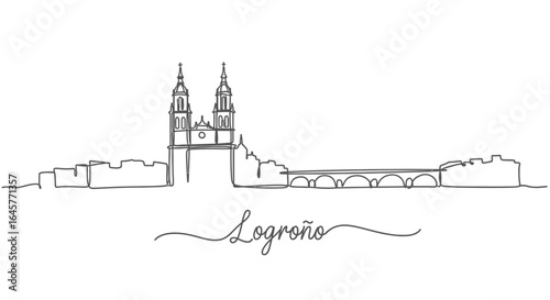 Logroo Skyline Landmark Illustration.