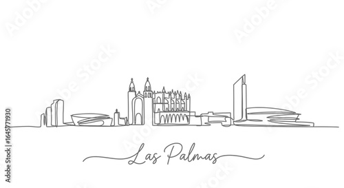 Las Palmas with Canary Islands, One Line, and Minimal.
