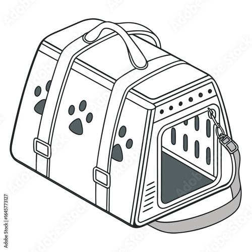 Portable pet carrier with paw prints and ventilation