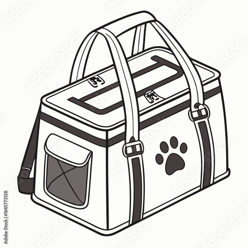 White pet carrier with paw print backpack portable
