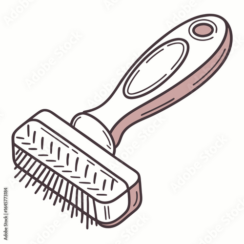 Grooming brush with ergonomic handle pet grooming hair brush