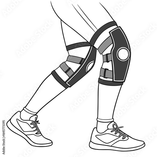 Knee brace and athletic footwear athletic shoes sports support