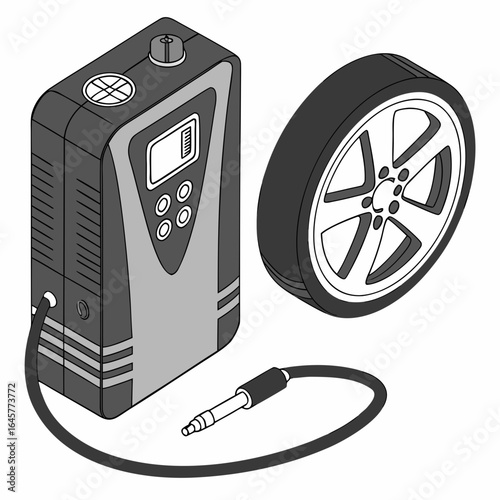 Portable tire inflator and car wheel digital display
