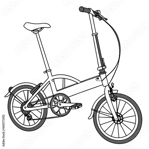 Folding bicycle with black accents on white compact bicycle