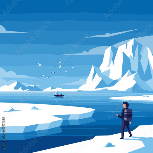 Arctic exploration voyage discovering frozen landscapes and wildlife amidst majestic ice formations