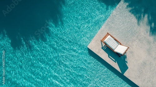 Inviting beach chair by the pool, a perfect spot for summer relaxation and poolside lounging