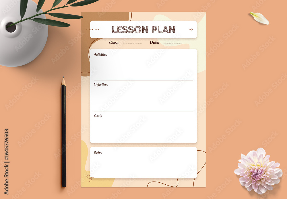Lesson Plan Layout Stock Template | Adobe Stock