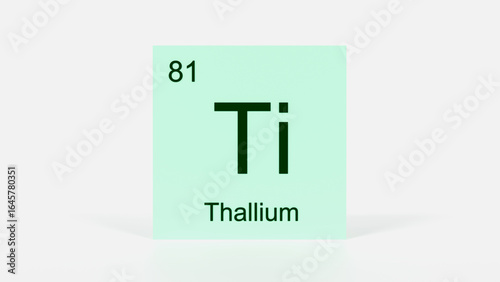 Canvas-taulu Thallium Element 3D Render - Periodic Table Box with Atomic Number 81, Scientifi