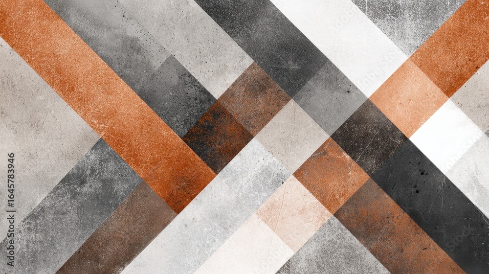 Fototapeta premium Abstract Geometric Background with Orange and Gray Diagonal Patterns