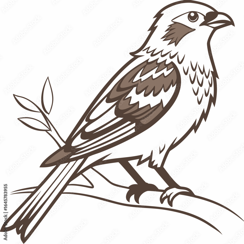 Fototapeta premium Beautiful Bird Vector Illustration in Minimal Art Style