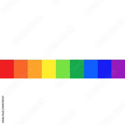Vector art of a horizontal stripe of rainbow colors isolated on a white background