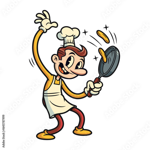 Happy Chef Flips Pancakes