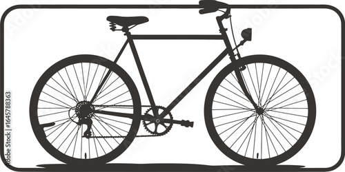 Vintage road bicycle with black pedals and seat isolated on a white background