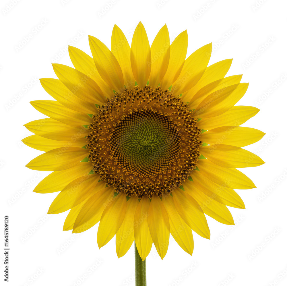 Fototapeta premium Blooming sunflower in a bright studio setting nature. Cut out png