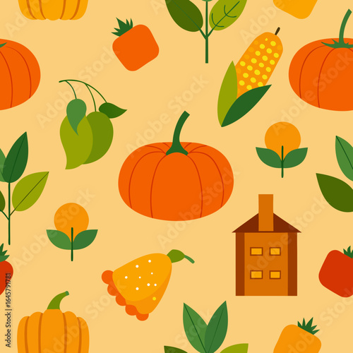 seamless pattern with pumpkins