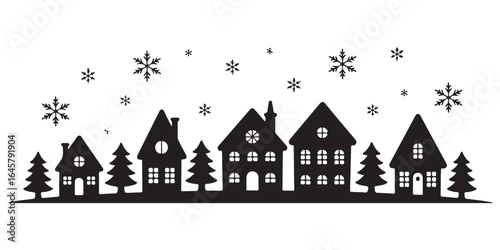 christmas village silhouttes