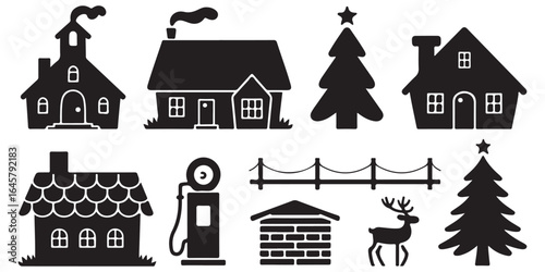 christmas village silhouttes